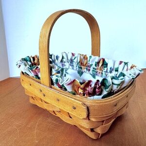 Longaberger Basket 1996, Horizon Of Hope, with Cloth and Plastic Original Liners